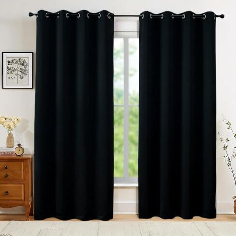 WUBODTI Beige Privacy Curtains for Bedroom 63 inch Length 2 Panels Set, Solid Cream Light Filtering Faux Satin Grommet Modern Window Curtain Drapes for Living Room Dining Room Kids Room in Kuwait