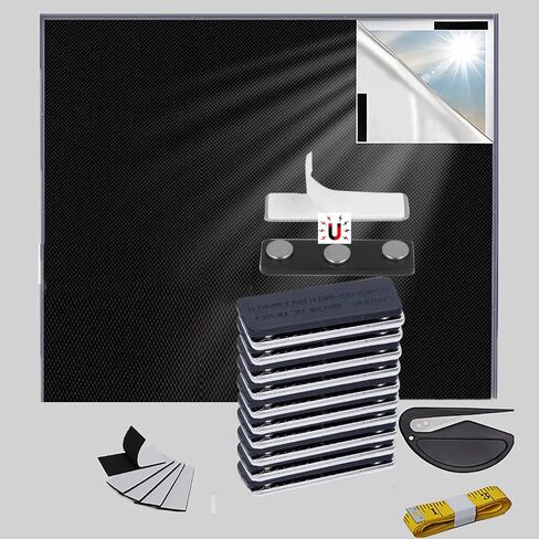 Blackout Curtains for Bedroom and Living Room Portable DIY Windows Blackout Curtain Shades Window Blinds with Stickers for Kids Baby Nursery Office and Travel Use, Cut to Any Size Shape (118"x 57") in Kuwait
