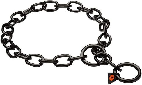 Herm Sprenger Black Stainless Steel Short Link Fur Saver Dog Training Collar No-Pull Slip Chain for Small Medium Large Dogs for Easy Control Made in Germany in Kuwait