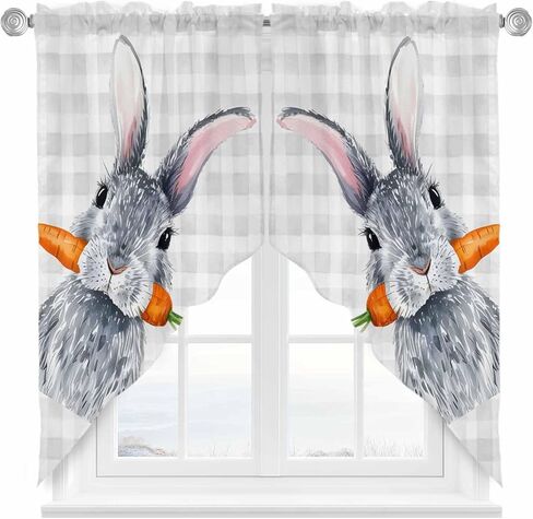 Spring Swag Curtain,Sage Green Gradient Petal White Kitchen Valances Rod Pocket Curtains Tier Pair Swag Topper,Pastoral Leaves Botanical 2 Panels Window Treatment for Bathroom Living Room Bedroom in Kuwait