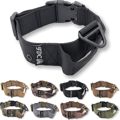 Heavy Duty Dog Tactical Collar with Handle 1.5in Width Training Military Army TAG Hole Medium Large M, L, XL, XXL (XXL: Neck 20" - 24", Digital Camo) in Kuwait