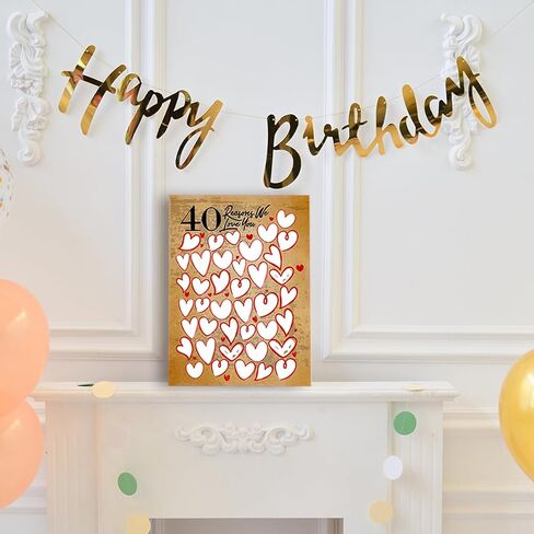 40 Reasons We Love You، هدية عيد الميلاد الأربعين، هدية للضيوف، للرجل، النساء، الأخت، الصديق، العائلة، الذكرى السنوية الأربعين أو عيد الميلاد الأربعين، ديكور حفلة عيد الميلاد الأربعين- 11×15 انش in Kuwait
