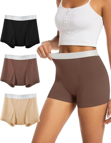 TIICHOO Period Shorts for Women High Waisted Period Underwear Heavy Flow Sleep Period Boyshorts Leakproof Underwear 1 Pack in Kuwait