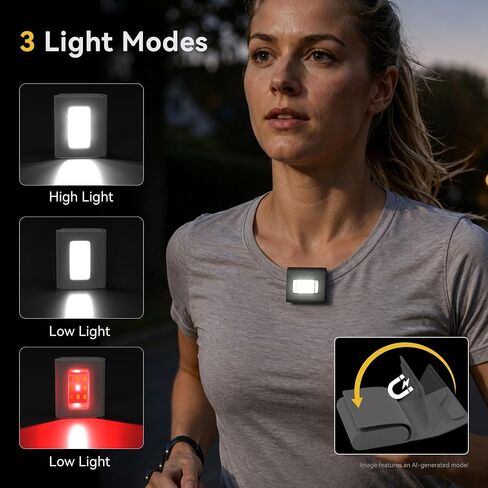 HOKOILN 2 Pack Outdoor Night Running Lights, LED Running Lights for Runners with Rechargeable Battery for Camping, Hiking, Walking, Jogging, Outdoor Adventure in Kuwait