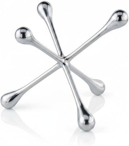 Modern Day Accents 3903 Cantillo Small Decorative Jack, Silver, Aluminum, Games, Tabletop, Centerpiece, Home, Office, Desk, Sculpture, Figurine, 5" L x 5" W x 4" H Aesthetic Room Decor, House Decor in Kuwait
