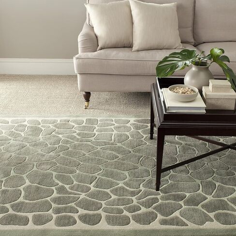 MARTHA STEWART x SAFAVIEH 2'6" x 4'3" أخضر عشبي MSR3615A سجادة مصنوعة يدويًا من صوف أروشا والفسكوز in Kuwait