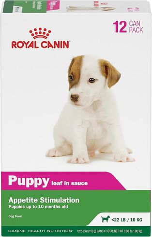 Royal Canin Canine Health Nutrition Puppy Loaf in Sauce Canned Dog Food, 5.2 oz cans 12-pack in Kuwait