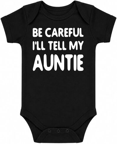 CBTwear Be Careful I'll Tell my Auntie - Niece or Nephew Gift - Cute Infant One-Piece Baby Bodysuit in Kuwait