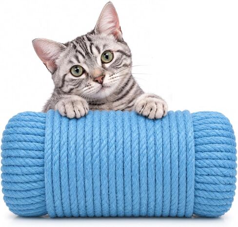Multicolor Cat Scratch Post Replacement Rope, Repair and Replace Scratching Post, 1/4" Cat Scratch Post DIY Jute Twine,for Scratching Post Tree Replacement. (Green, 1/4IN by 50FT) in Kuwait
