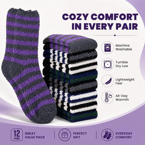 Yacht & Smith Mens Fuzzy Socks, Soft Warm Winter Slipper Plush Sock in Kuwait