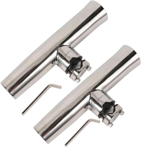 Stainless Tournament Style Clamp on Fishing Rod Holder for Rails 1-1/4" to 2" in Kuwait