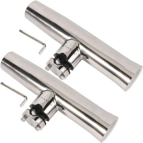 Stainless Tournament Style Clamp on Fishing Rod Holder for Rails 1-1/4" to 2" in Kuwait