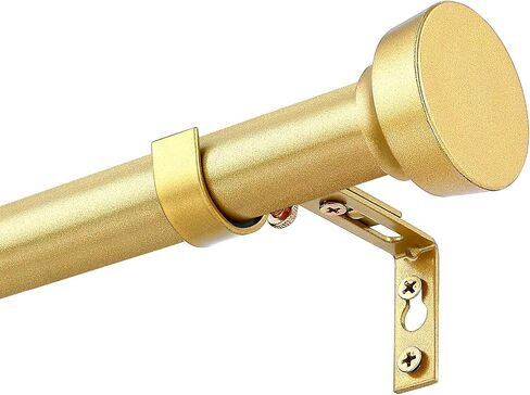Rustic Curtain Rod, Industrial Curtain Rods for Windows 30 to 72 Inches, Blackout Wrap Around Curtain Rod, for Indoor and Outdoor, Simple Modern Design, 30 to 72 Inches, Gold in Kuwait