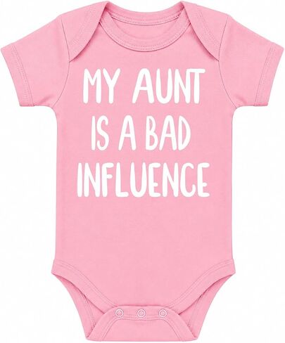 CBTwear My Aunt Is A Bad Influence - Funny Auntie Gift - Cute Infant One-Piece Baby Bodysuit in Kuwait