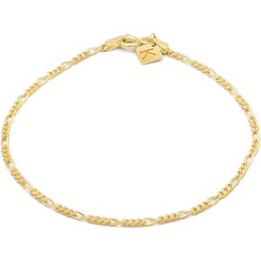 Sterling Silver Figaro Link Chain Bracelet Ankelet 2mm Italian in Kuwait