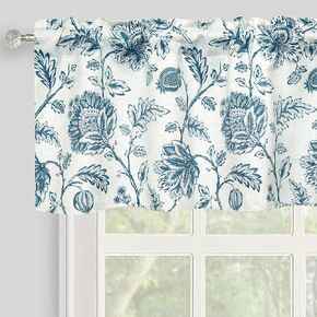 Kitchen Valance for Windows Retro Floral Printed for Living Room Bedroom Home Decor Thermal Insulated Rod Pocket Small Window Curtains Valance 52" X 14" Sage Green in Kuwait