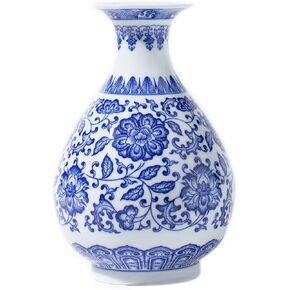 GaLouRo Blue Vase, Chinoiserie Vase, Ginger Jar Vase for Home Decor, Blue and White Porcelain Decor,9 "H in Kuwait