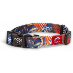 Shaka's Salty Paws Tropical Pink Dog Collar for Beach, Boating, Fishing (Large Collar Adj. 18"-26" for Dogs 50-90 lbs, Pink Floral Hawaiian Print Collar) in Kuwait