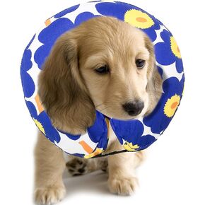 Protective Inflatable Collar for Dogs and Cats - Soft Pet Recovery Collar Does Not Block Vision, Prevents Pets from Touching Stitches, Wounds and Rashes (Floral - 3, Neck 21" - 25") in Kuwait