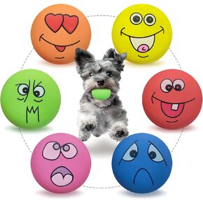 LLSPET Squeaky Dog Toys Funny Animal Natural Rubber Latex Dog Balls for Chewing Durable Teething Puppy Small Pet Dogs 4 Pcs/Set in Kuwait