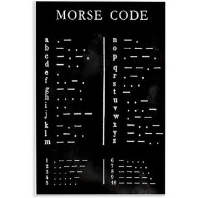 Stupell Industries Vintage Morse Code Chart Alphabet and Numerals, Designed by Vision Studio Wall Plaque, 13 x 19, Black in Kuwait