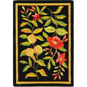 SAFAVIEH Chelsea Collection Runner Rug - 2'6" x 6', Black, Hand-Hooked French Country Wool, Ideal for High Traffic Areas in Living Room, Bedroom (HK210B) in Kuwait