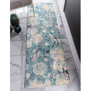Unique Loom Positano Collection Coastal Modern Coral Lobster Shells Light Blue Area Rug (5' x 8') in Kuwait