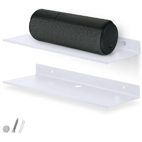 BRAINWAVZ 2-Pack 6 "رف حائط معدني عائم للكتب والمنظم ومكبرات الصوت والنباتات والكاميرات والكتب وعرض الديكور والتخزين وأجهزة التوجيه والمزيد من الرف العالمي الواسع (أسود) in Kuwait
