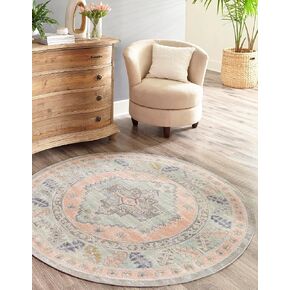 سجادة منطقة Loom Whitney Collection الفريدة - جنيف (مفرش مقاس 2 × 8 بوصة، وردي/أزرق) in Kuwait
