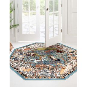 سجادة منطقة Loom Narenj Collection الفريدة - برمنغهام (مستطيل مقاس 7 أقدام و10 بوصات × 10 بوصات، أزرق داكن/أزرق) in Kuwait