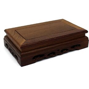 CVHOMEDECO. Primitives Rustic Rosewood Rectangle Display Stand Vase Pot Base Fishbowl Pedestal Stand. (5-3/4 Inch) in Kuwait
