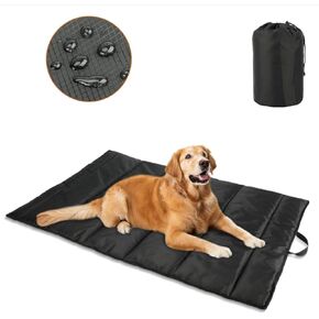 BWOGUE Large Outdoor Dog Bed, Portable Waterproof Camping Mat, Washable Travel Mat with Carry Bag for Medium and Large Dogs, 57"X39" (Black) in Kuwait