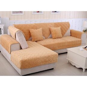 vctops Diamond Plush Sofa Couch Cover Soft Velvet Sectional Couch Covers Non-Slip Sofa Slipcover for Dogs Cats Pet Love Seat Recliner Leather L Shaped, Armrest Backrest Cover (Cream,28"x43") in Kuwait