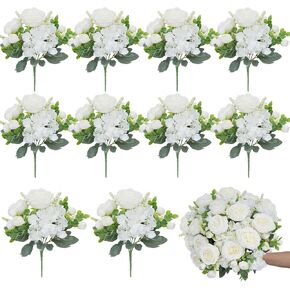 MHMJON 30pcs Dried Flowers Bouquet Bulk Mini Pine Cone Flowers Natural Dried Flowers Handmade Fake Flowers for Spring Home Indoor Kitchen Office DIY Hotel Table Decoration (16.9") in Kuwait