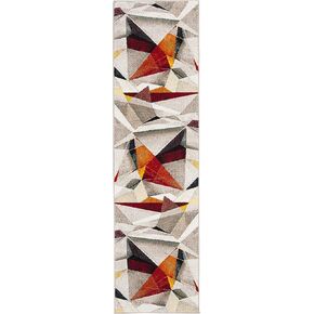 سجادة منطقة SAFAVIEH Porcello Collection - 5'3" x 7'6"، رمادي فاتح وبرتقالي، تصميم تجريدي حديث، لا يتساقط ويسهل العناية به، مثالي للمناطق ذات الحركة العالية في غرفة المعيشة وغرفة النوم (PRL6940F) in Kuwait