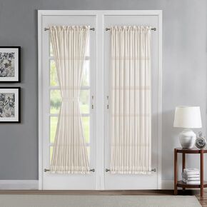 مجموعة ستائر الأبواب الفرنسية باللون الأبيض الشفاف من Warm Home Designs مكونة من قطعتين. تأتي كل ستارة لمجموعة نوافذ الباب مع رباطين خلفيين. معالجات النوافذ الجانبية مقاس 30 × 72 بوصة أو ستائر الأبواب الزجاجية. كفر وايت 30x72 in Kuwait