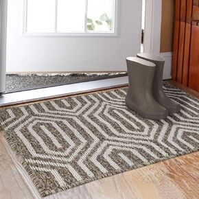 Indoor Doormat 36"x 59", Absorbent Front Back Door Mat Floor Mats, Rubber Backing Non Slip Door Mats Inside Entrance Door Runner Rug Mud Dirt Trapper, Machine Washable Low Profile-Brown Time Cloister in Kuwait