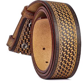 BISON DENIM Western Genuine Leather Belts for Men without Buckle Cowboy Belt 1.5" Belt for Jeans in Kuwait