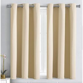 WPM Triple Weave Blackout Curtain Room Darkening 2 Panels/Drapes for Living Room, Grey Thermal Insulated Grommet Bedroom Window Draperies (Grey, 42" W X 63" L) in Kuwait