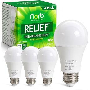 NorbRELIEF Leaf - لمبة إضاءة LED للاستحمام في الغابات الخضراء الناعمة للتأمل والاسترخاء والهدوء - قاعدة قياسية 9 وات A19 - في انتظار الحصول على براءة اختراع لتخفيف الآلام غير الدوائية in Kuwait