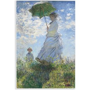Stupell Industries Woman with a Parasol Classic Claude Monet Painting Floating Framed Wall Art, Design By one1000paintings, Grey Floater Framed, 16 x 20 in Kuwait