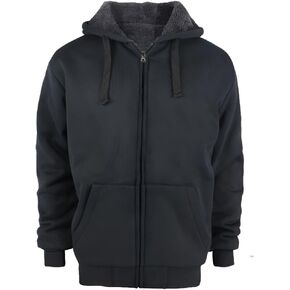 Hoodies for Men Full Zip Up Sherpa Lined Sports Sweatshirts Mens Winter Fleece Fabric Jacket with Hood in Kuwait