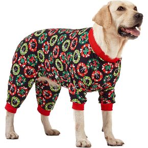 بيجامة عيد الميلاد للكلاب الكبيرة من LovinPet - زي عيد الميلاد للكلاب، زي عطلة عيد الميلاد، بلوفر خفيف الوزن، من جنوم إلى FA La Navy يطبع ملابس بيتبول كبيرة للكلاب من PJ، ملابس للكلاب، ملابس عيد الميلاد 2XL in Kuwait