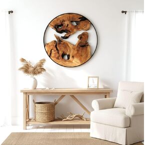 WELLAND Cedar Wood 16'' Wall decoration Ornaments, Hanging Decoration, irregular shape décor for Home, Living Room, Bedroom in Kuwait