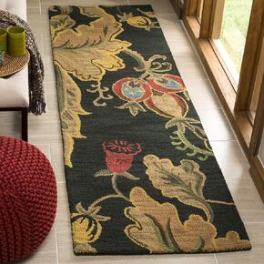 Safavieh Jardin Collection JAR324A Handmade Floral Premium Wool Area Rug, 4' x 6', Black/Multi in Kuwait