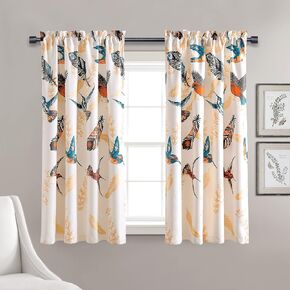 مجموعة ستائر نافذة تعتيم غرفة نسيم الطيور من Lush Decor، مقاس 52 بوصة عرض × 84 بوصة طول، متعددة الألوان in Kuwait