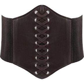 Liutufy Women's Wasp Corset Belt Adjustable Vintage Elastic Waist Belt in Kuwait