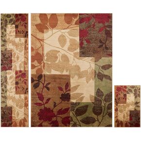 Home Dynamix Amelia Modern Area Rug | 3 Piece Set | Beige/Green/Red in Kuwait