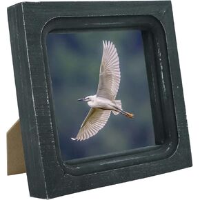 CVHOMEDECO. 4x4 Picture Frame Made of Solid Wood High Definition Glass Rustic Antique Designs Small Photo Frame for Tabletop Display and Wall Mounting, Distress Black in Kuwait