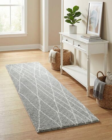 Rugs.com Soft Touch Shag Collection Area Rug – 2x3 Cloud Gray Shag Rug Perfect for Entryways, Kitchens, Breakfast Nooks, Accent Pieces in Kuwait